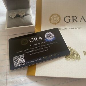 Silver Heart and Moissanite Earrings